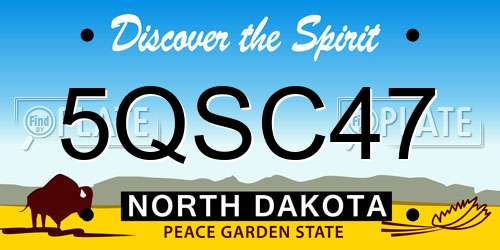 5QSC47 North Dakota License Plate