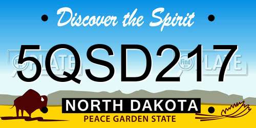 5QSD217 North Dakota License Plate
