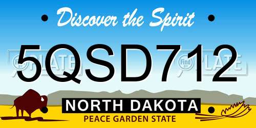 5QSD712 North Dakota License Plate