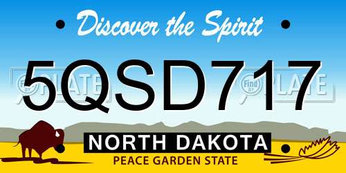 5QSD717 North Dakota License Plate