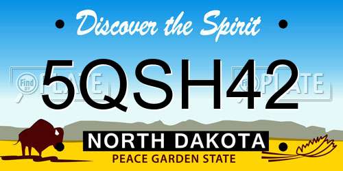 5QSH42 North Dakota License Plate