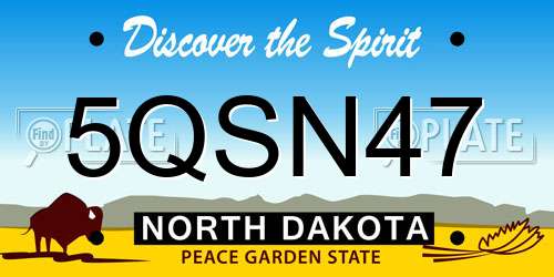 5QSN47 North Dakota License Plate