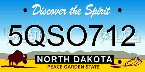 5QSO712 North Dakota License Plate