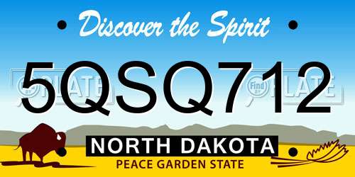 5QSQ712 North Dakota License Plate
