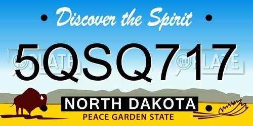 5QSQ717 North Dakota License Plate