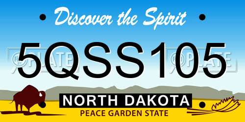 5QSS105 North Dakota License Plate