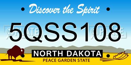 5QSS108 North Dakota License Plate