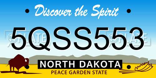 5QSS553 North Dakota License Plate