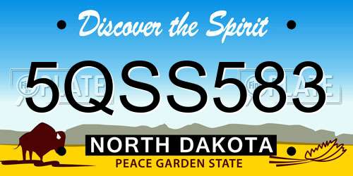 5QSS583 North Dakota License Plate