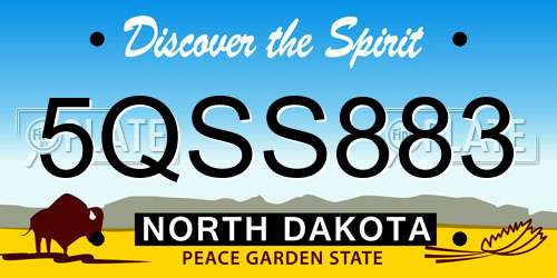 5QSS883 North Dakota License Plate
