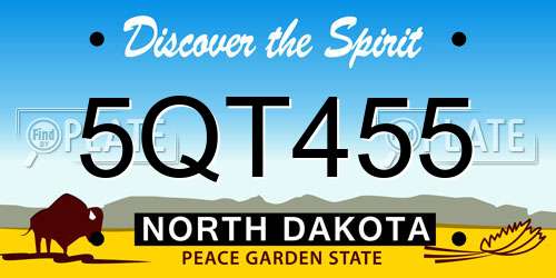 5QT455 North Dakota License Plate