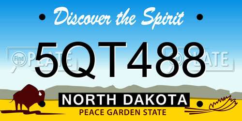 5QT488 North Dakota License Plate