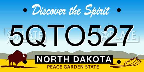 5QTO527 North Dakota License Plate