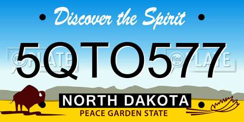 5QTO577 North Dakota License Plate