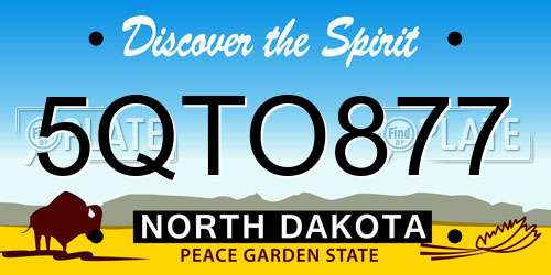 5QTO877 North Dakota License Plate