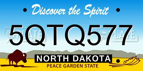 5QTQ577 North Dakota License Plate