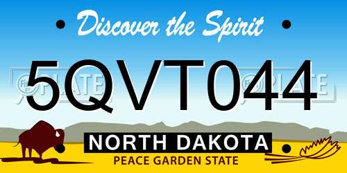5QVT044 North Dakota License Plate