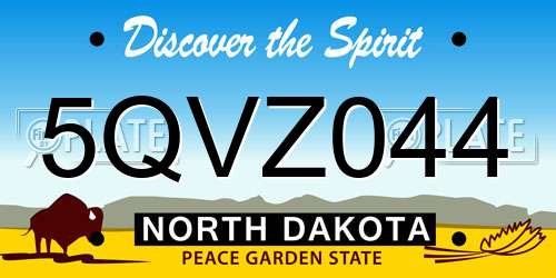 5QVZ044 North Dakota License Plate