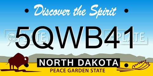 5QWB41 North Dakota License Plate