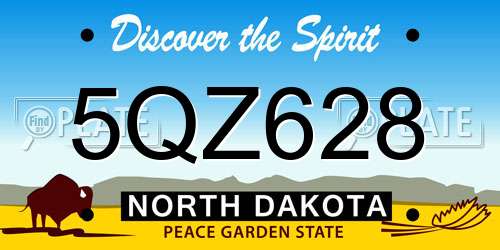 5QZ628 North Dakota License Plate