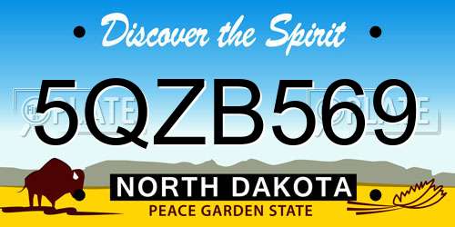 5QZB569 North Dakota License Plate