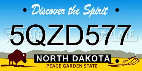 5QZD577 North Dakota License Plate