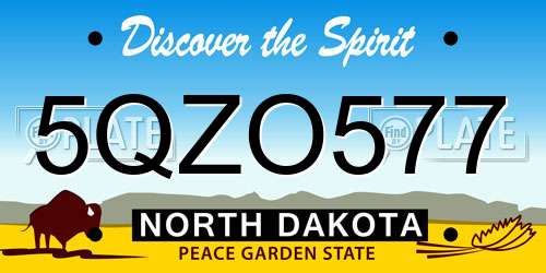 5QZO577 North Dakota License Plate