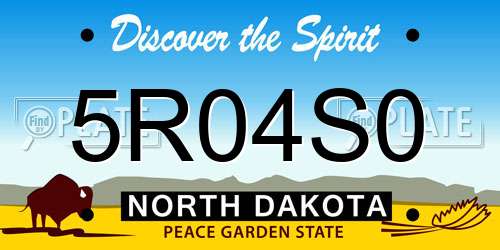 5R04S0 North Dakota License Plate