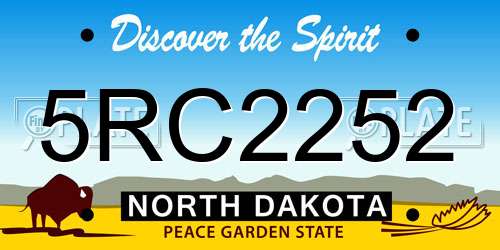 5RC2252 North Dakota License Plate