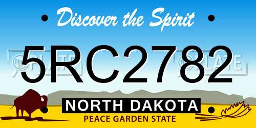 5RC2782 North Dakota License Plate