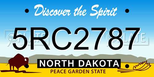 5RC2787 North Dakota License Plate