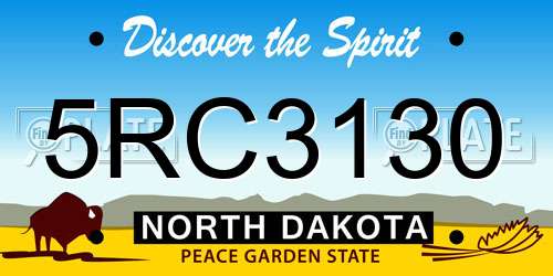 5RC3130 North Dakota License Plate