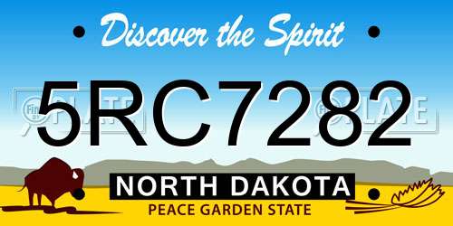 5RC7282 North Dakota License Plate