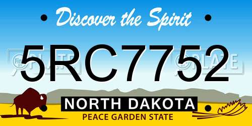 5RC7752 North Dakota License Plate