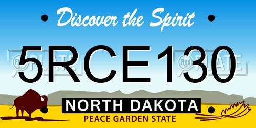 5RCE130 North Dakota License Plate