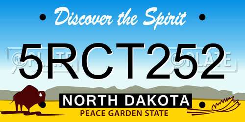 5RCT252 North Dakota License Plate