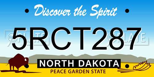 5RCT287 North Dakota License Plate