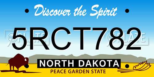 5RCT782 North Dakota License Plate