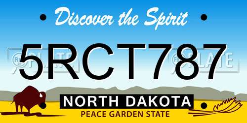 5RCT787 North Dakota License Plate