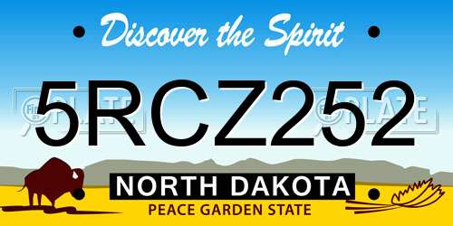5RCZ252 North Dakota License Plate
