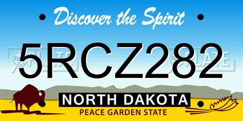5RCZ282 North Dakota License Plate