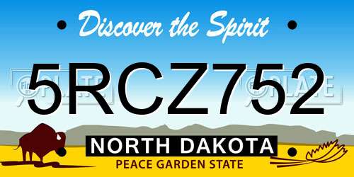 5RCZ752 North Dakota License Plate