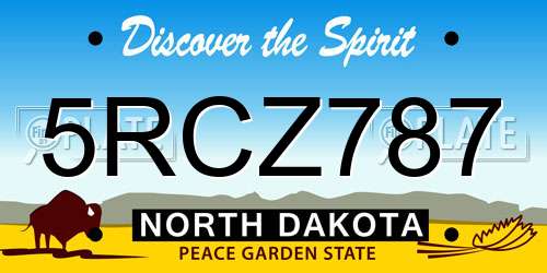 5RCZ787 North Dakota License Plate