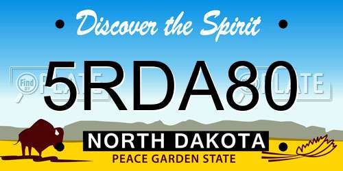 5RDA80 North Dakota License Plate