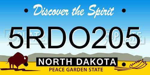 5RDO205 North Dakota License Plate