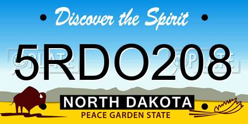 5RDO208 North Dakota License Plate