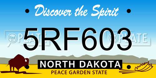 5RF603 North Dakota License Plate