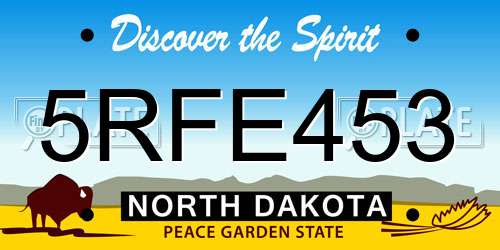 5RFE453 North Dakota License Plate