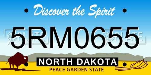 5RM0655 North Dakota License Plate