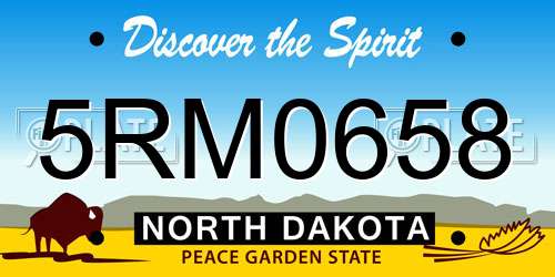5RM0658 North Dakota License Plate